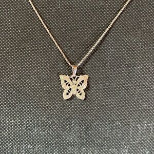 Sterling Silver Butterfly Pendant Necklace